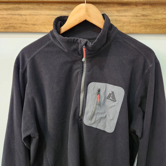 Eddie Bauer Sweater Mens Size XL Black First Ascent 1/4 Zip Fleece Base … - Picture 2 of 13